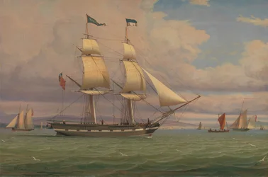 Le brigantin anglais Norval avant le vent